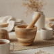 Wooden Garlic Mortar & Pestle